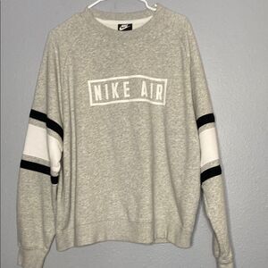 Nike Air Logo Crewneck Grey White Black Sweatshirt Size XL